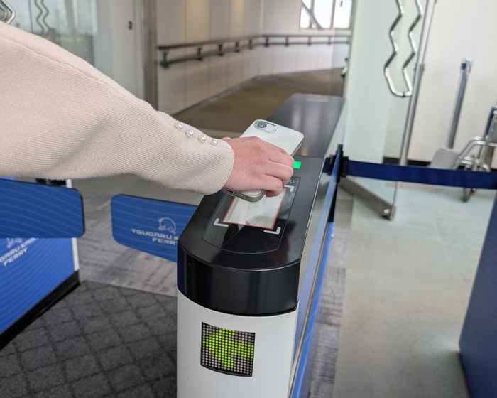 徒歩乗船のオンライン乗船券読み込みイメージ