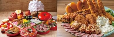 (左)まるごとりんごの宝箱 8,250円 (右)～福島を繋ぐ～海山でっかい丼 7,150円