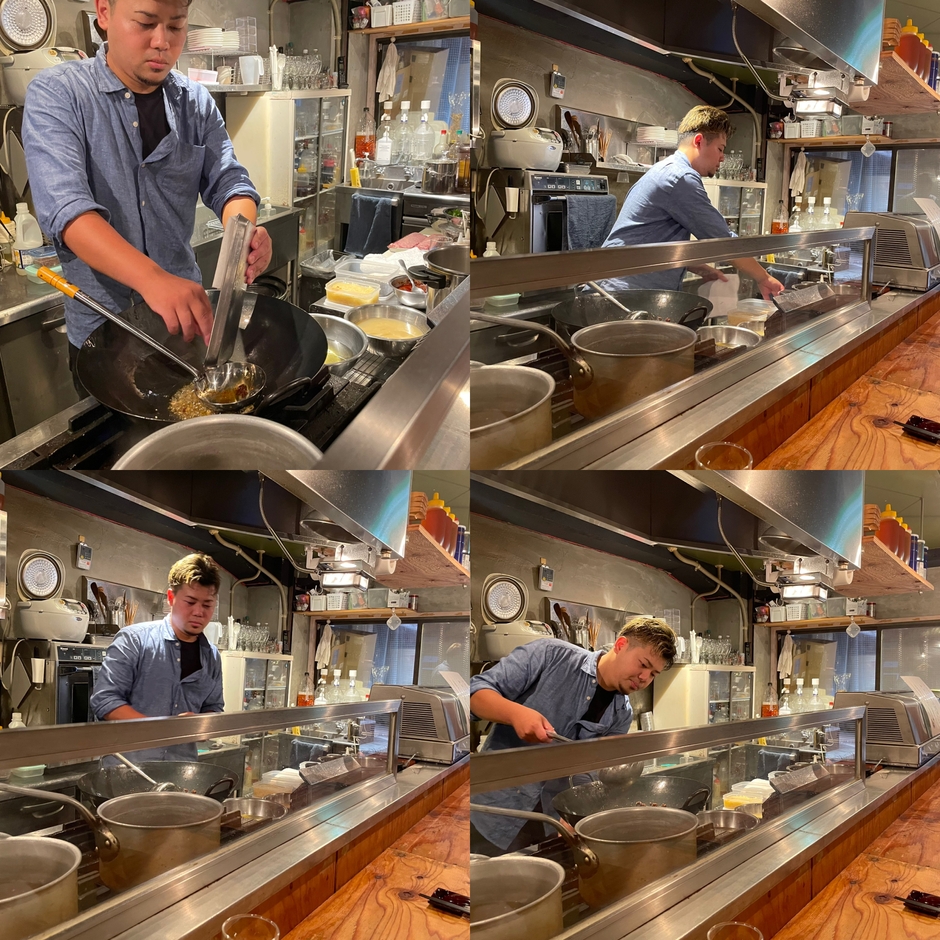 ダイナミックなシェフの調理を対面で