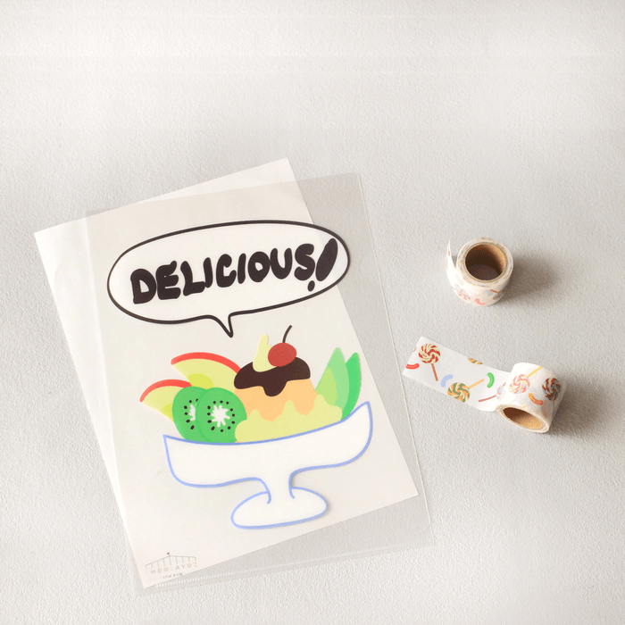 オリジナルクリアファイルの「プリンアラモード」テープとの相性抜群です。