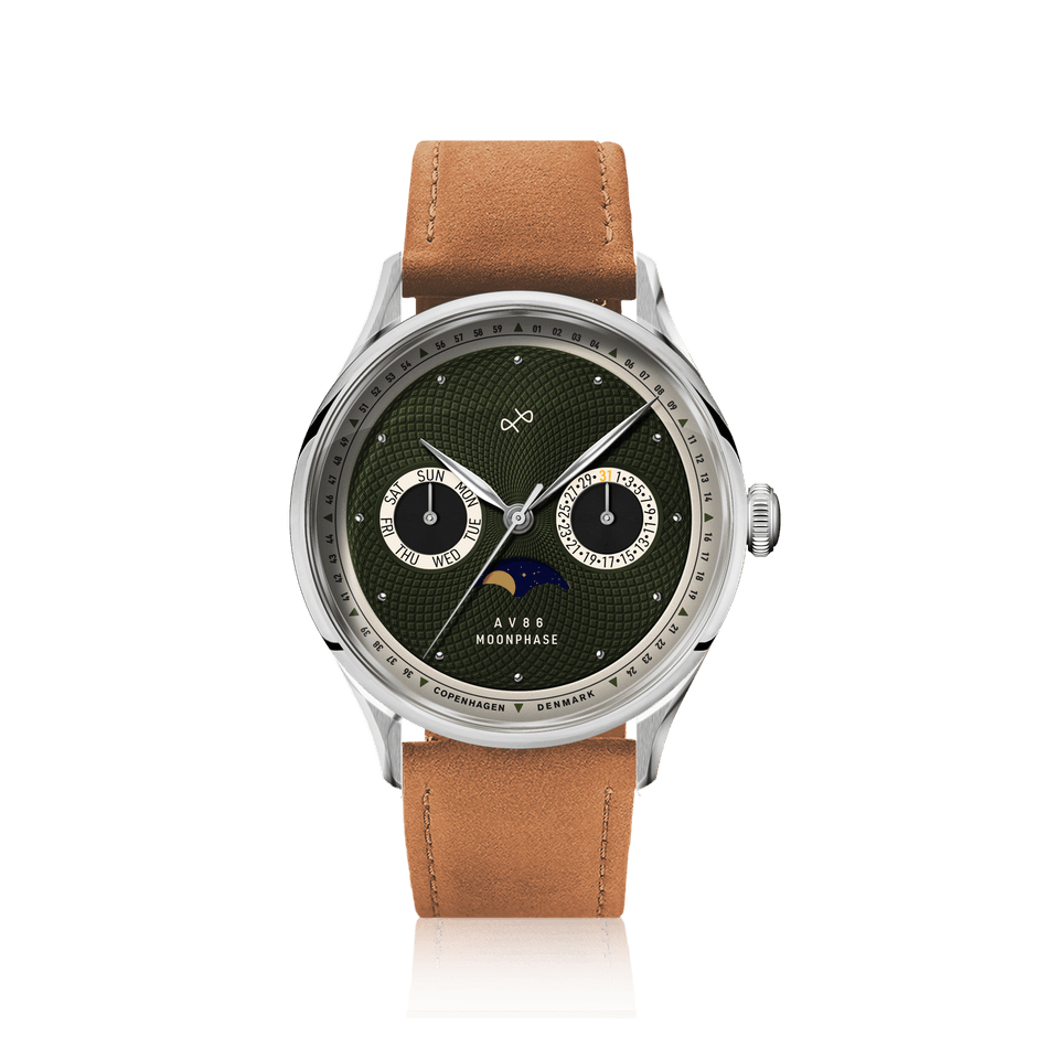 お月見の夜を彩るムーンフェイズ(月齢表示)搭載 「AV86」新作4種類を各