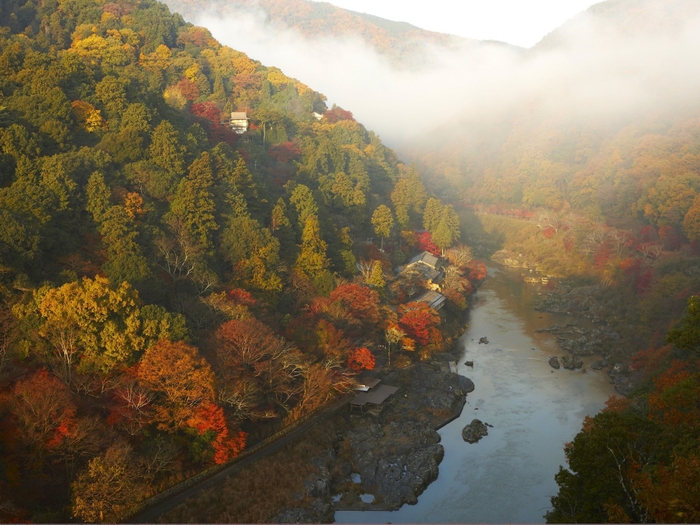 【星のや京都】紅葉・奥嵐山の俯瞰1