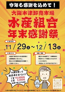 大阪木津卸売市場水産部が生活応援歳末大感謝抽選会を開催