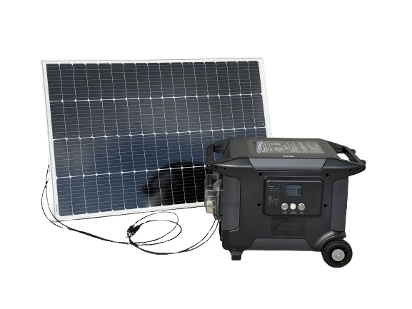 蓄電丸とソーラーパネル