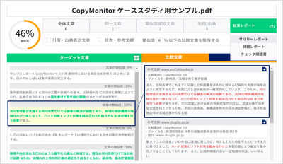 【CopyMonitor】サンプル結果レポートページ