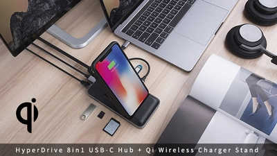 HyperDrive 8in1 USB-Cハブ＋ワイヤレス充電器＋可変式スタンド クラウドファンディングMakuakeで10月30日より日本上陸