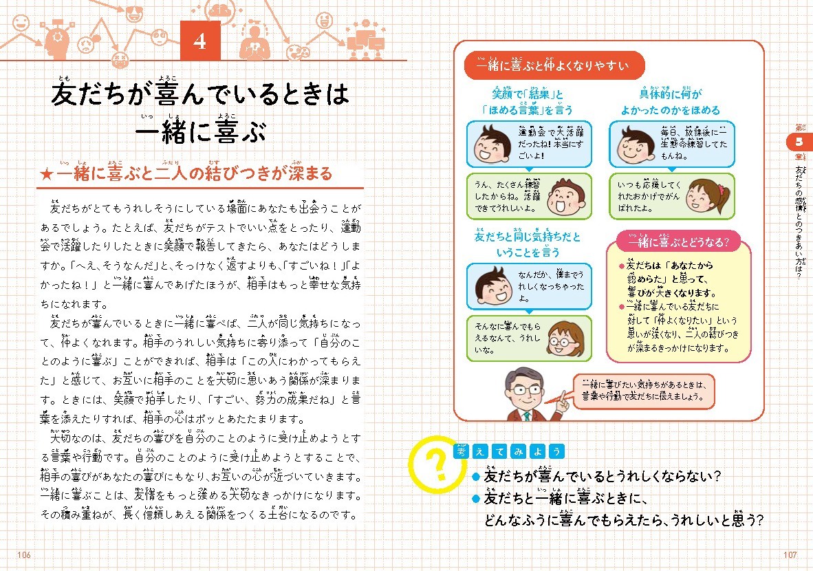 友だちが喜んでいるときは一緒に喜ぶ