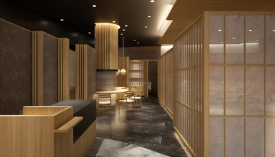 白木の和モダンな店内イメージ