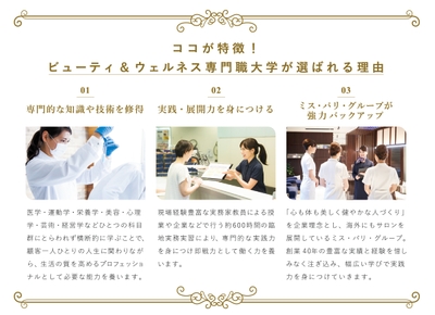ココが特徴！ビューティ＆ウェルネス専門職大学