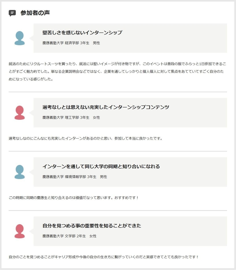 参加学生の声