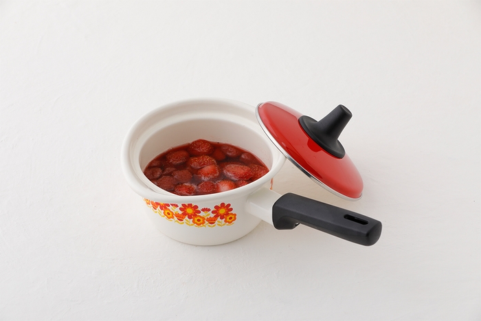 富士ホーロー Memories 14cm (サンフラワー柄)ミルクパン