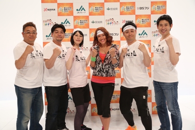 記者発表会に参加した6名（左からサンドウィッチマン、鳥居みゆき、LiLiCo、トミドコロ、マギー審司）