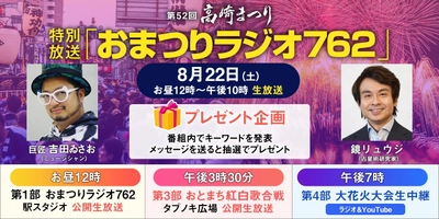 高崎まつり特別番組「おまつりラジオ762」を8月22日に放送