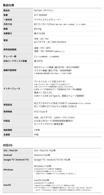 製品仕様・対応OS
