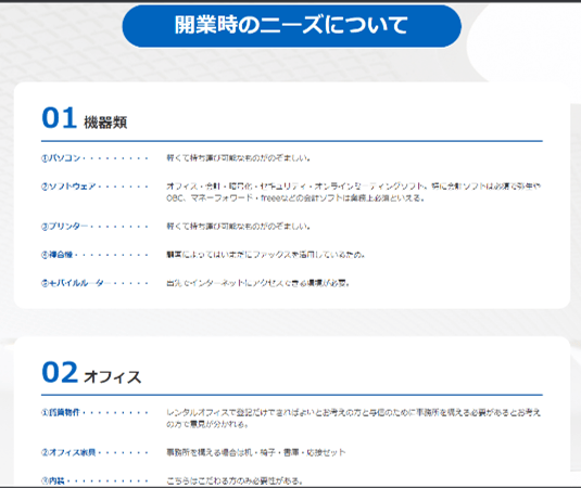 開業時に必要なもの