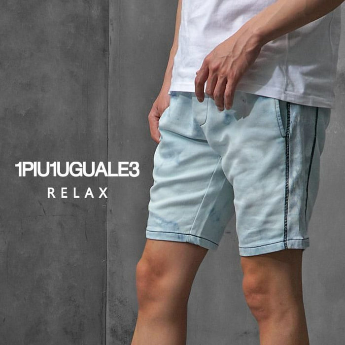 1PIU1UGUALE3 RELAX BLEACHEDJOGGDENIMSHORTS