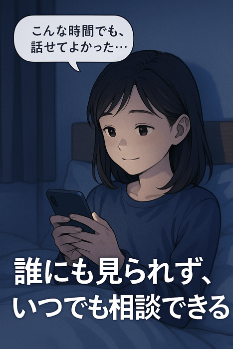 深夜でも気軽に相談できる