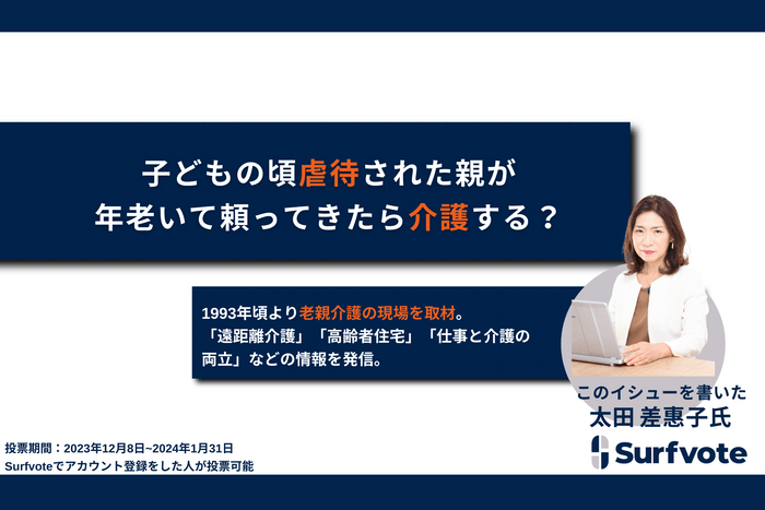 子どもの頃虐待された親が年老いて頼ってきたら介護する？