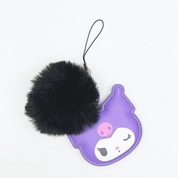 サンリオのPUレザーストラップ キーホルダー。PUレザーチャームにもこもこがチャームポイントです。