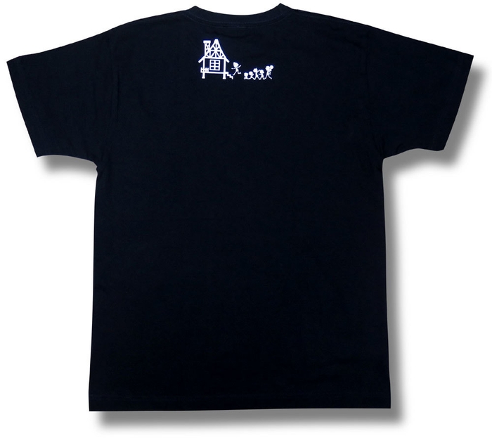 スカルファミリーTシャツ バックプリント(黒)1