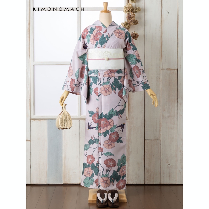 朝顔に燕 浅紫(あさがおにつばめ あさむらさき)