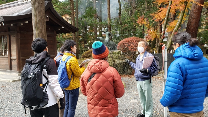 英語での市街地ガイド実習