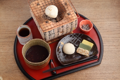 冬季限定「ほっこり、ぜんざいセット」（京生麩付き）