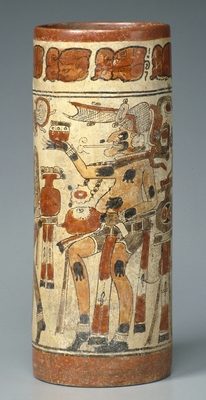 (Photo_08)喫煙人物図彩文壺 マヤ中部地方　7世紀～11世紀