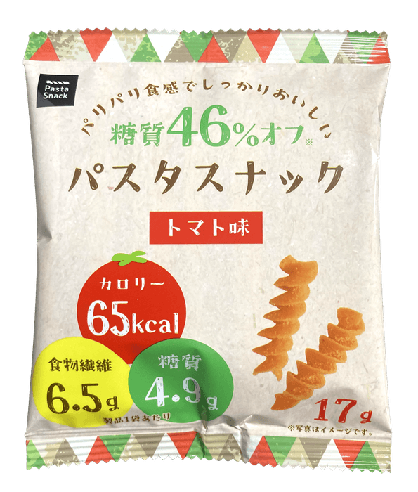 「糖質46%オフ パスタスナック トマト味」商品写真