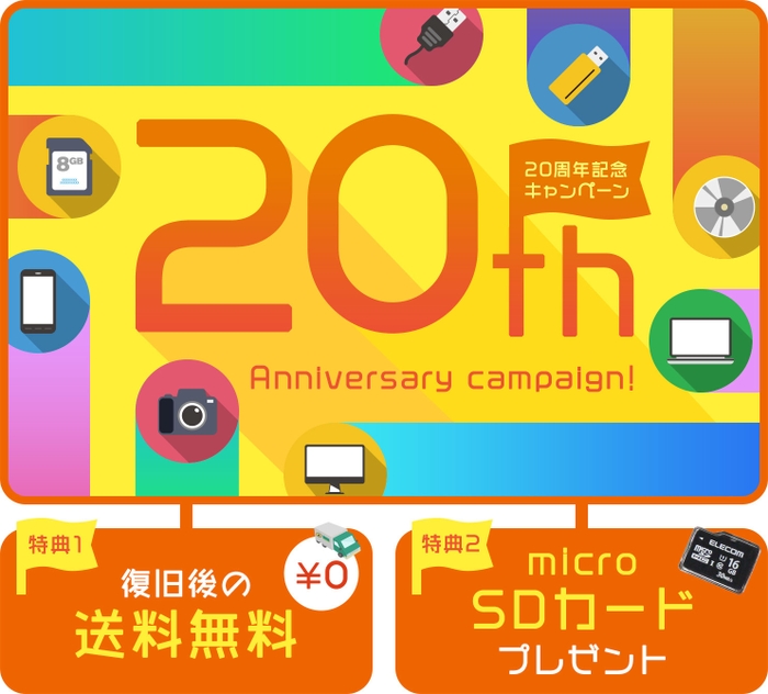 データレスキューセンター、会社設立20周年記念キャンペーン