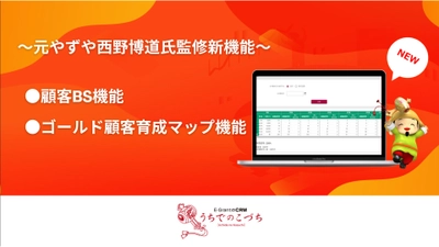 【元やずや西野博道氏監修新機能！】当社が提供するBtoC特化型CRMツール「うちでのこづち」にCRMの成果を図る新たな指標【顧客BS機能/ゴールド顧客育成マップ機能】リリース
