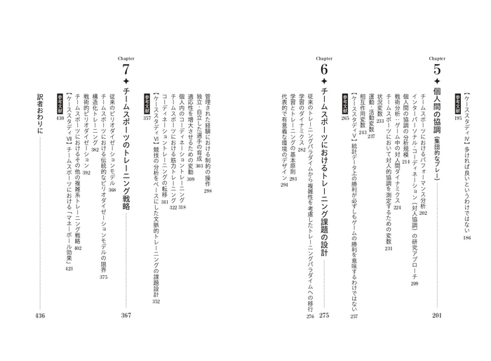 『チームスポーツトレーニング 複雑系スポーツにおける現代的トレーニング戦略』 目次②