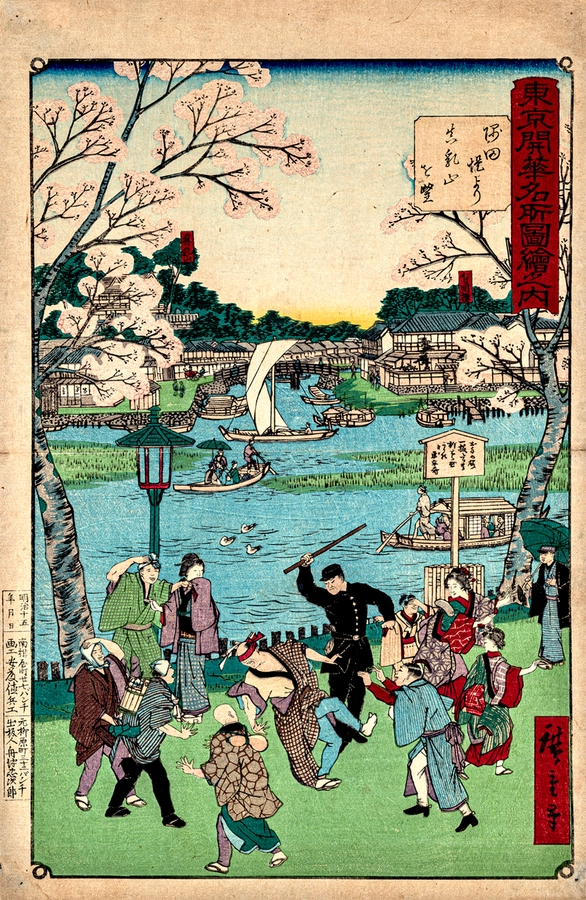 (Photo_19) 東京開華名所図絵之内　隅田堤より真乳山を望　三代歌川広重　明治15年(1882)　［前期展示］