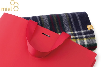 ミエル(miel)カシミヤ100%チェック ストール マフラー ギフトにおすすめ