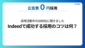 【調査レポート⑦】採用活動中の5000社に聞きました「Indeedで成功する採用のコツは何ですか？」