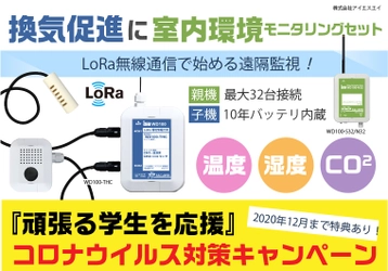 的確な換気対策で感染症対策・予防を！ 教育・商業・企業向けにLoRa無線通信 「室内環境(CO2濃度+温湿度)モニタリングセット」の提供開始