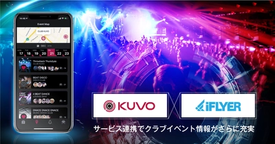 DJ、クラバー向けコミュニティ・プラットフォーム 「KUVO(TM)」で国内最大手の音楽イベントポータルサイト 「iFLYER」のイベント情報が閲覧可能に