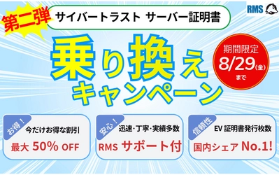 ＜第二弾＞【最大50％OFF！】サーバー証明書乗り換えキャンペーン！ サイバートラスト『 iTrust SSL/TLS サーバー証明書 Prime 』にお得に乗り換え　 特別割引！