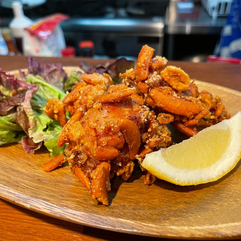 唐揚げの柿ピー揚げ！　