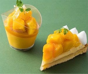 (画像左)マンゴープリン　(画像右)マンゴータルト