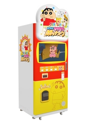 クレヨンしんちゃんのサイネージ付き しゃべるポップコーン自販機 『クレヨンしんちゃん おてんこ もりもりポップコーン』 初回限定47台が4月21日より順次稼働開始！