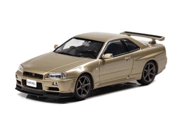 1/43 日産 スカイライン GT-R Mspec Nur (BNR34) 2002 Silica Brass:左前