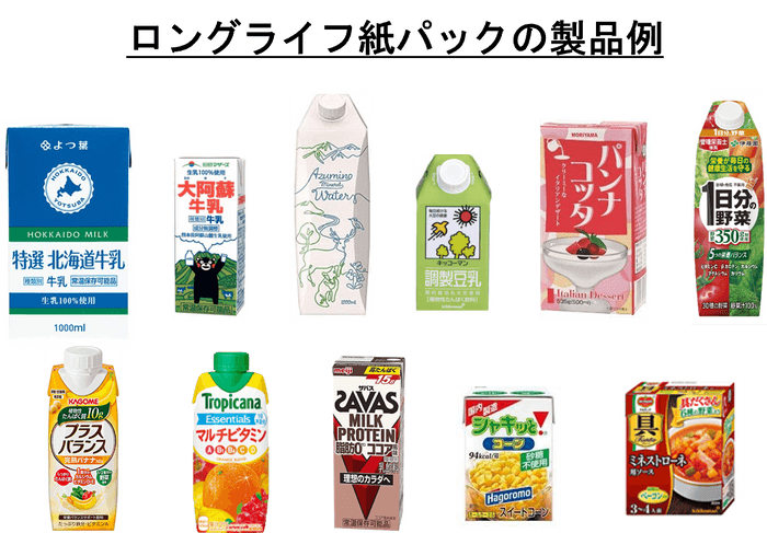 ロングライフ紙パックの製品例