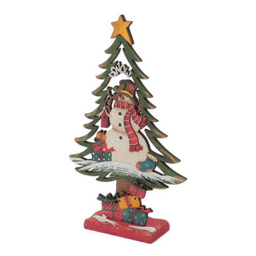 「Wood ルームデコ Tree Snowman」価格：1,280円／サイズ：W18.5×D6×H31cm