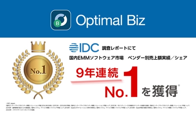 MDM・PC管理サービス「Optimal Biz」、 9年連続国内EMMソフトウェア市場売上シェアNo.1を獲得