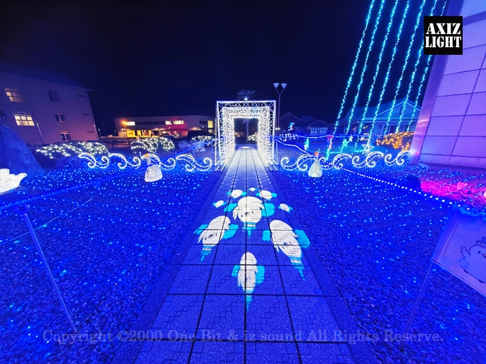 邑楽町シンボルタワーイルミネーション_AXIZ Light演出の様子