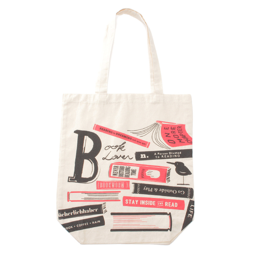 「ショッピングバッグ Booklover」Book Lover＝“本好きの人”をテーマにしたデザイン。