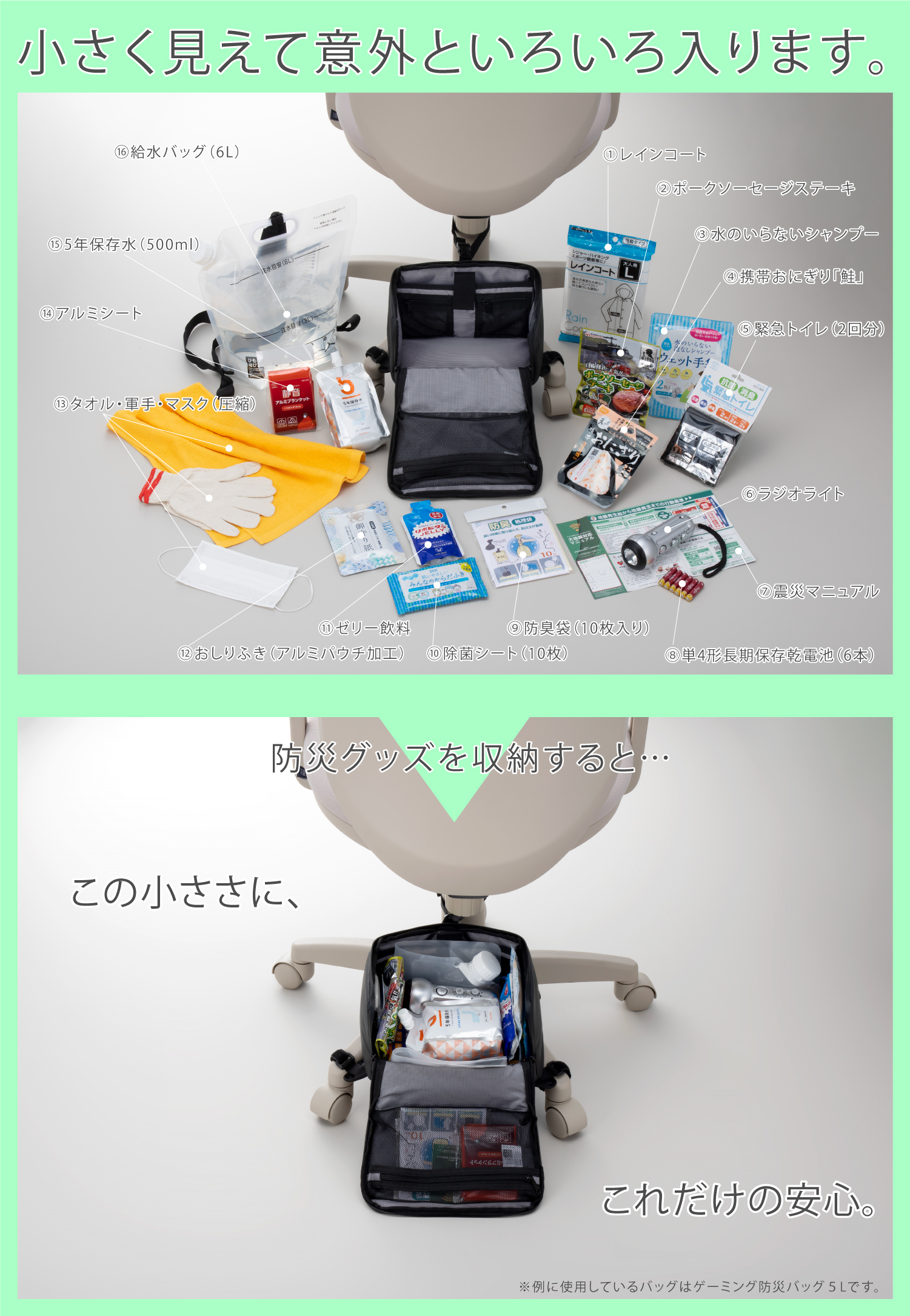 小さく見えて意外といろいろ入ります。