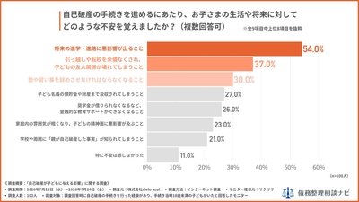 自己破産の手続きを進めるにあたり、お子さまの生活や将来に対してどのような不安を覚えましたか?(複数回答可)