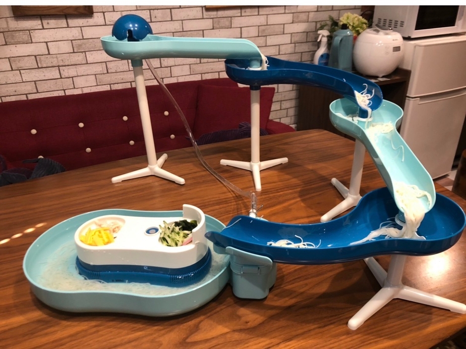 ホーリーハウスの流しそうめん体験